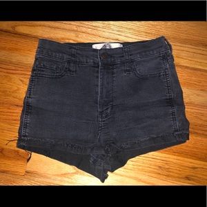hollister black denim shorts size 1 (25)